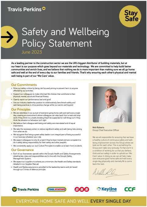 Safety and Wellbeing Policy Statement
