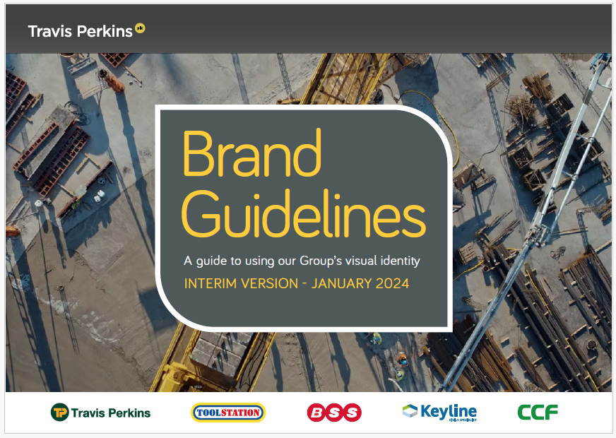 Image shows Travis Perkins plc brand guidelines cover